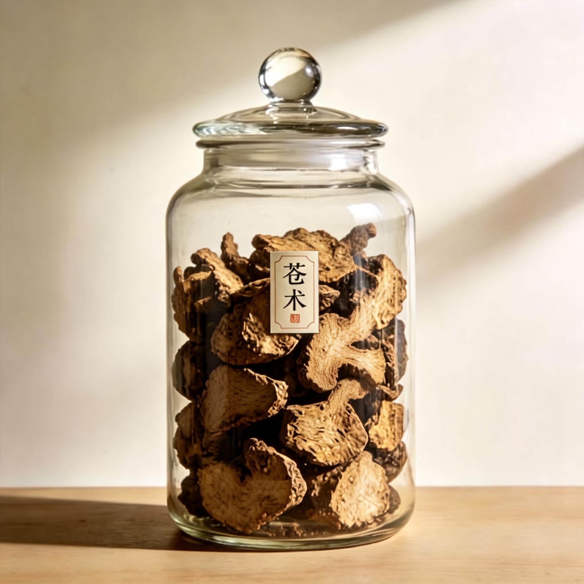 Swordlike Atractylodes Rhizome herbal material